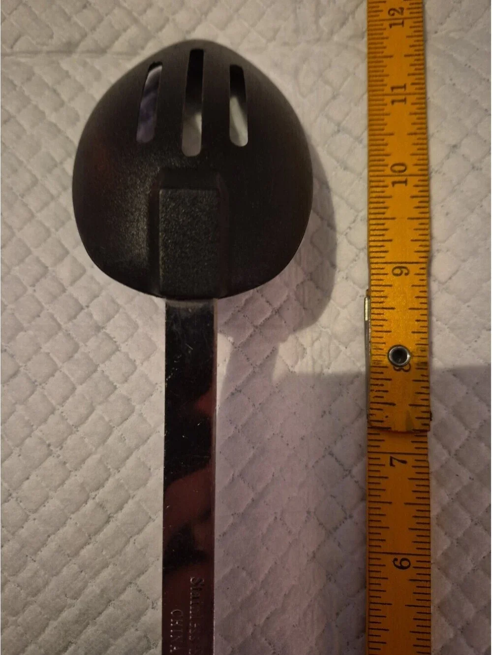 Slotted Black Nylon Spoon With Stainless Plastic Handle 12”